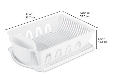 Sink & Drainboard Set | White Kitchen Dish Drying Rack for Plates, Cups & Silverware