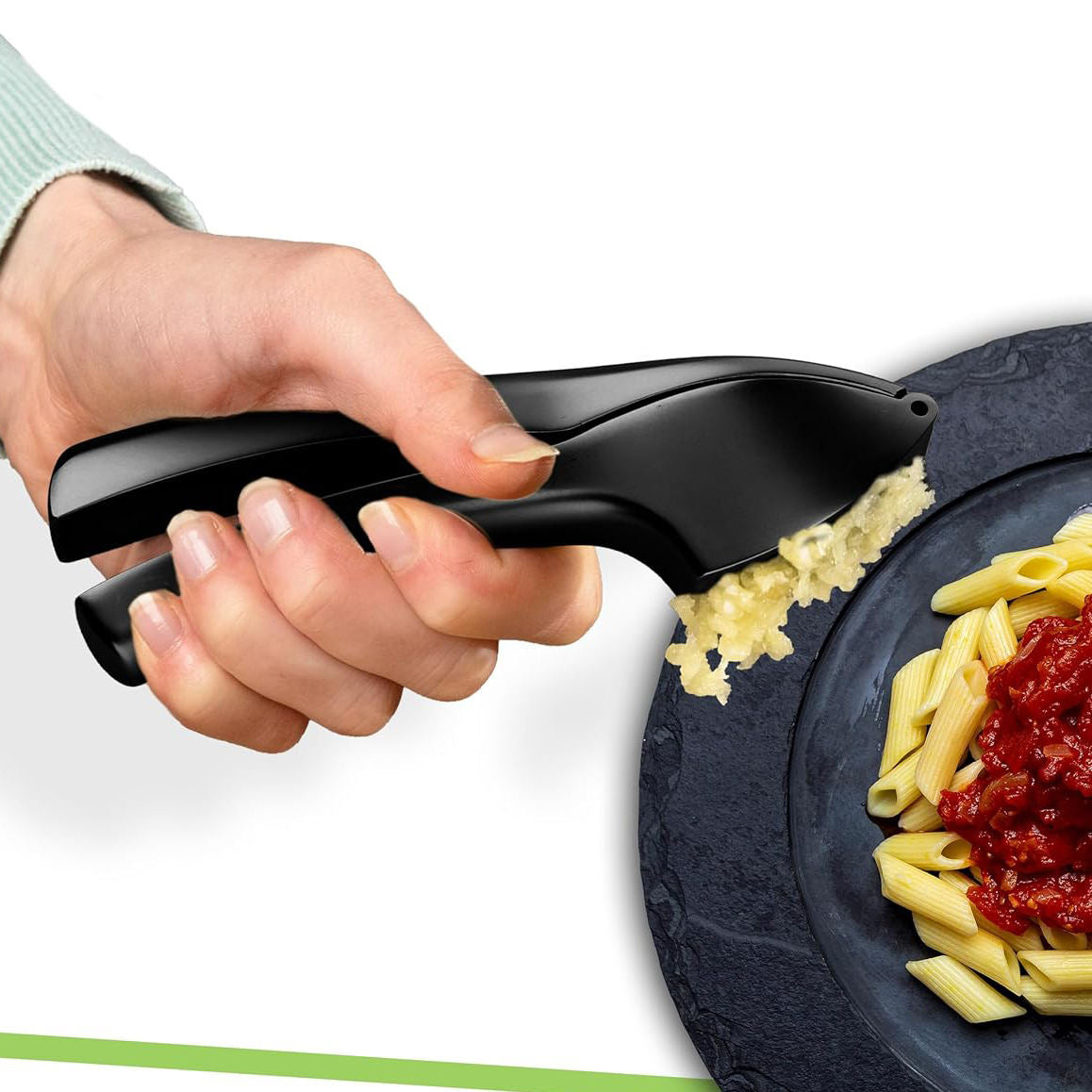 Premium Zinc Alloy Garlic Crusher Matt Black Garlic Press