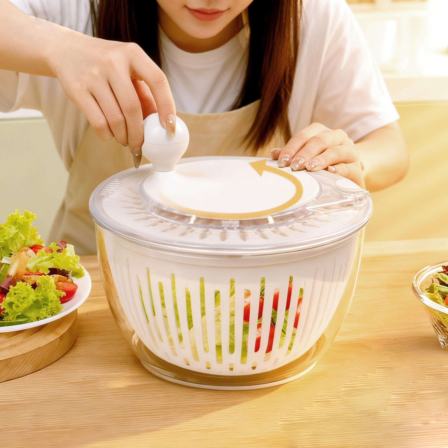 Household Premium Multifunctional Bpa Free Drain Lettuce and Vegetable Salad Spinner for Home Kitchen