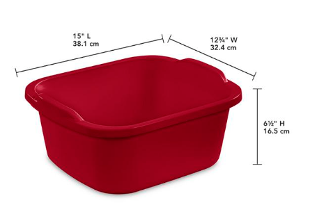 Red 12Qt Dishpan