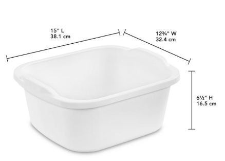 White 12Qt Dishpan